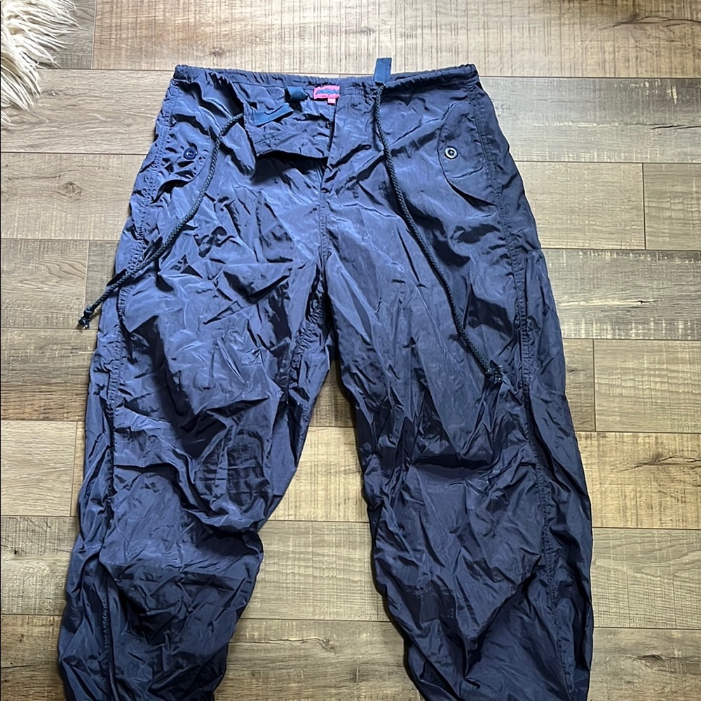 Edikted Navy Parachute Cargo Pants, size Small/XS